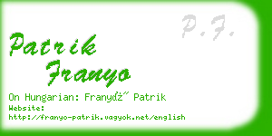 patrik franyo business card